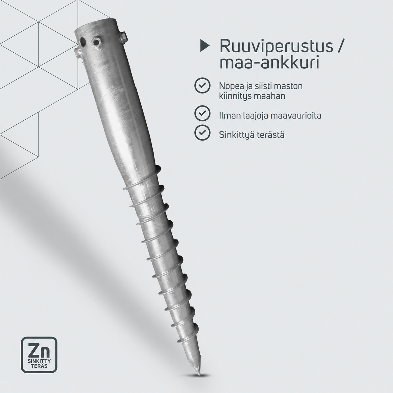 Ruuviperustus mastolle – tuotetiedot