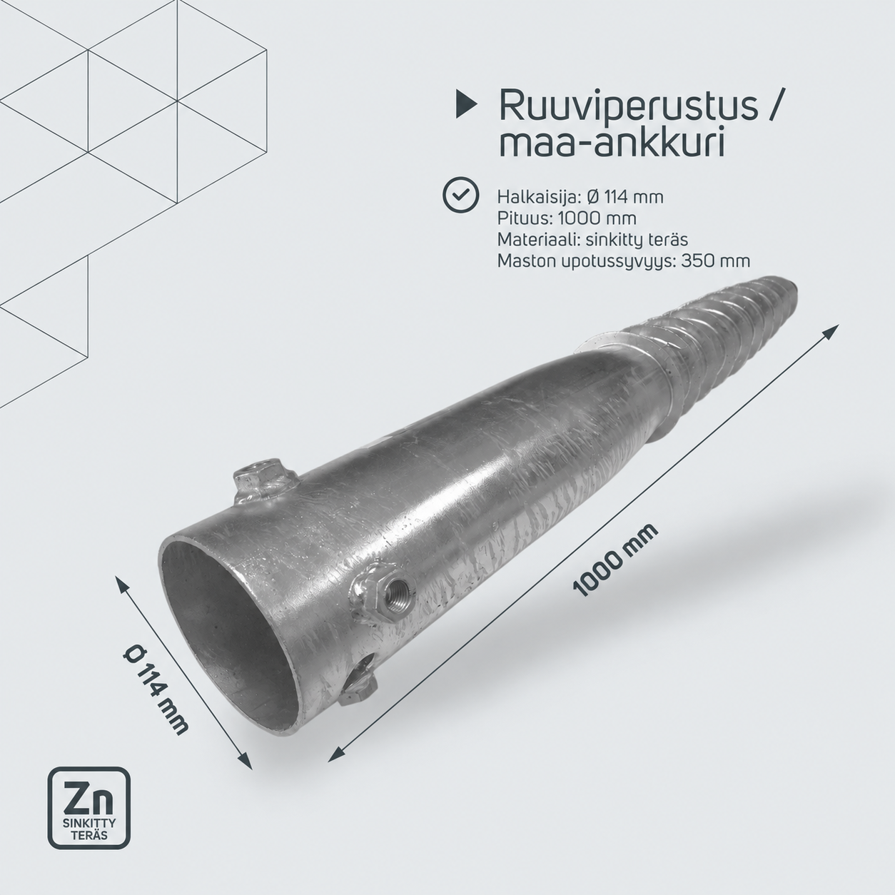 Ruuviperustus mastolle – tuotetiedot