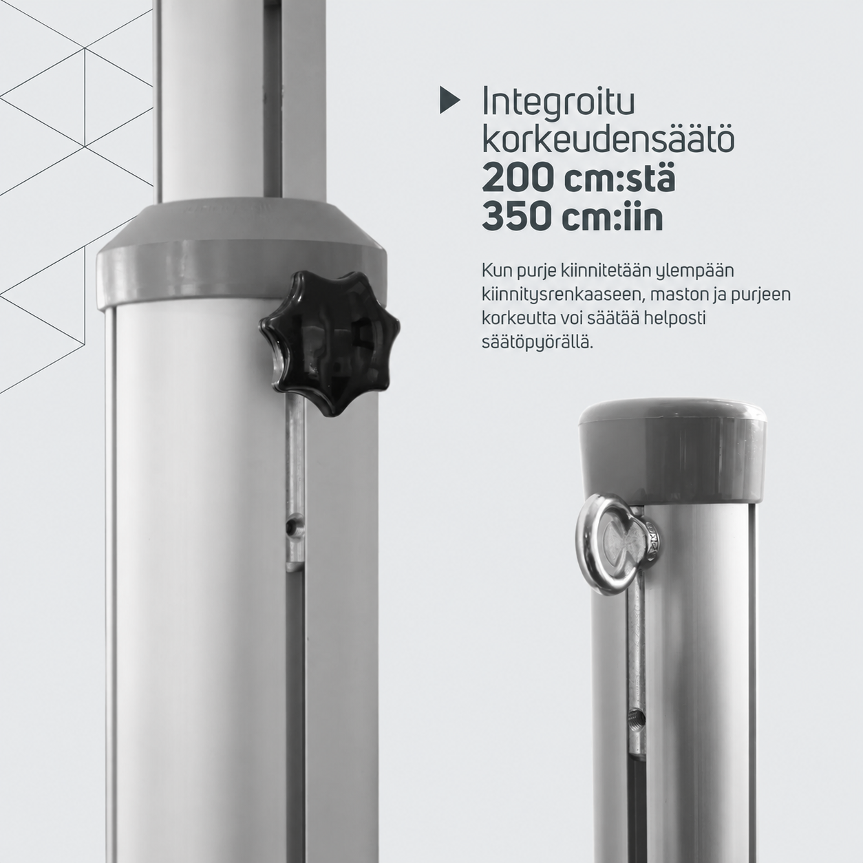 Teleskooppimasto 200–350 cm – tuotetiedot