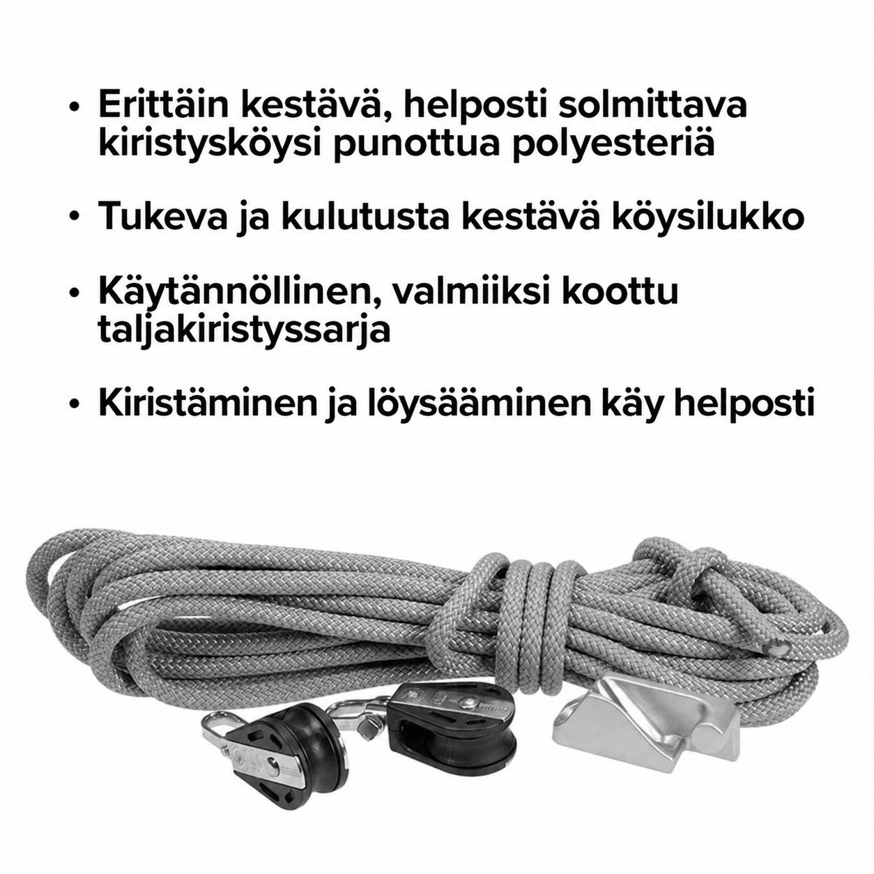 Kiristyssarja kahdella köysipyörällä – tuotetiedot