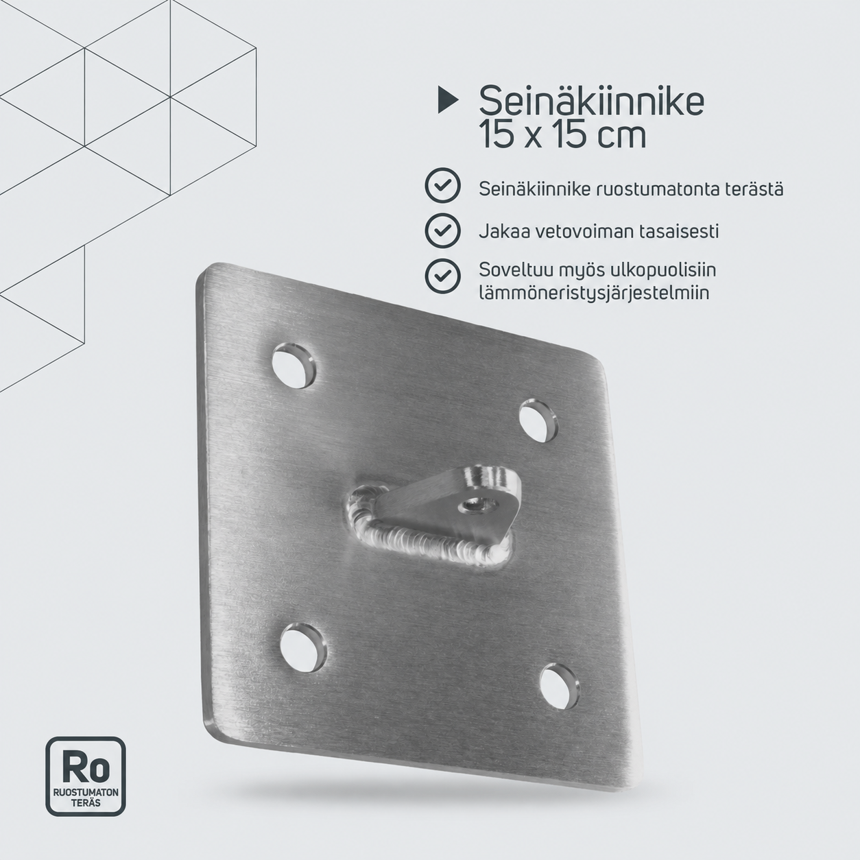 Seinälevy 150 × 150 mm – tuotetiedot