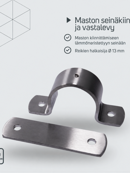 Maston seinäkiinnike pohjalevyllä – tuotetiedot