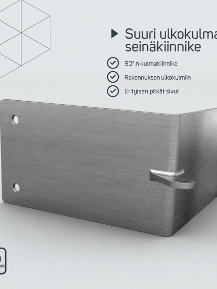 Suuri ulkokulman seinälevy 300 × 300 mm – tuotetiedot