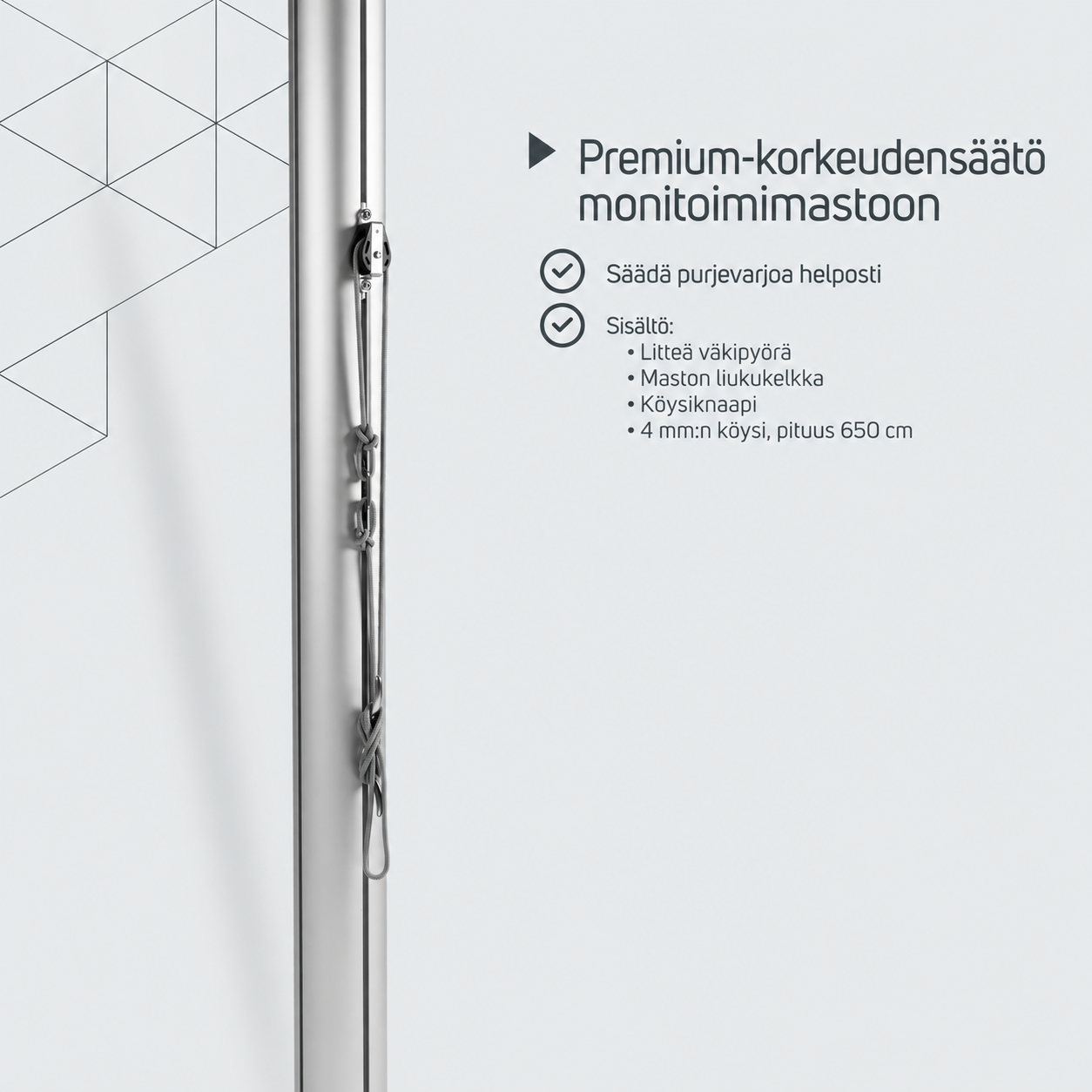 Premium-korkeudensäätö Multifunktionsmast-mastolle – tuotetiedot