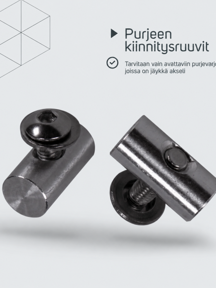Purjeen kiinnitysruuvit akseliin – tuotetiedot