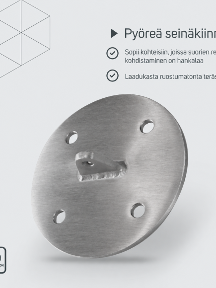 Pyöreä seinälevy Ø 180 mm – tuotetiedot