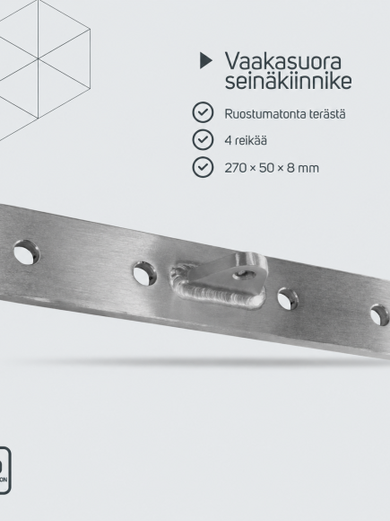 Vaakasuora seinälevy 270 × 50 mm – tuotetiedot