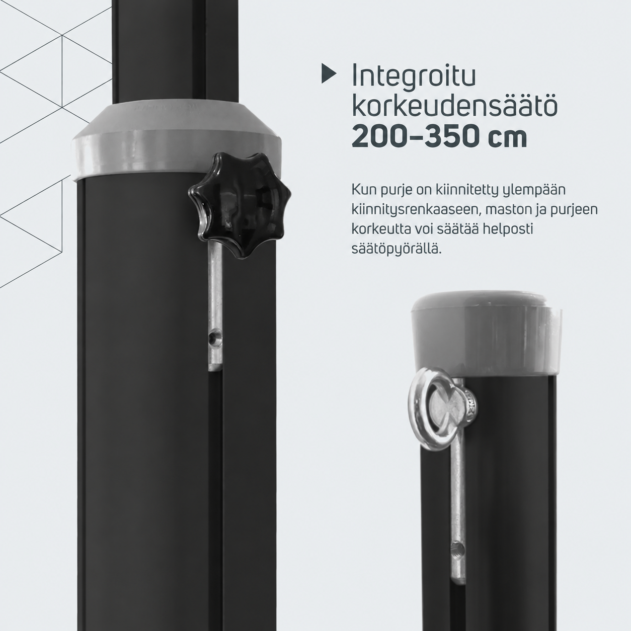 Teleskooppimasto 200–350 cm – tuotetiedot