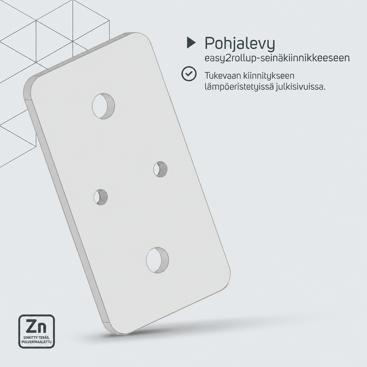 easy2rollup-seinäkiinnikkeen pohjalevy – tuotetiedot