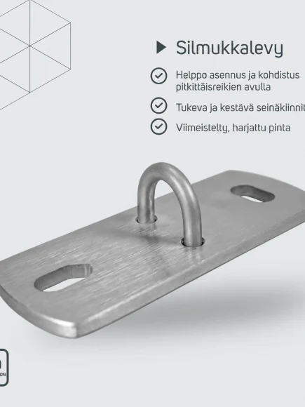 Silmukkalevy 140 × 55 × 6 mm – tuotetiedot