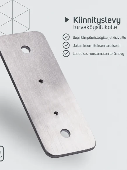 Turvaköysilukon kiinnityslevy – tuotetiedot